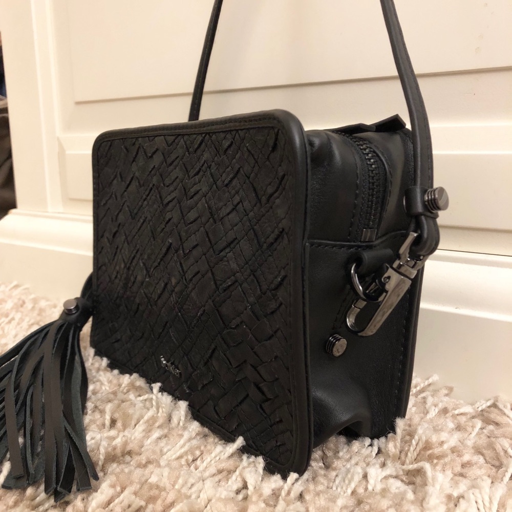 Botkier crossbodybag/all leather/Basket weave/Bk - Picture 1 of 6